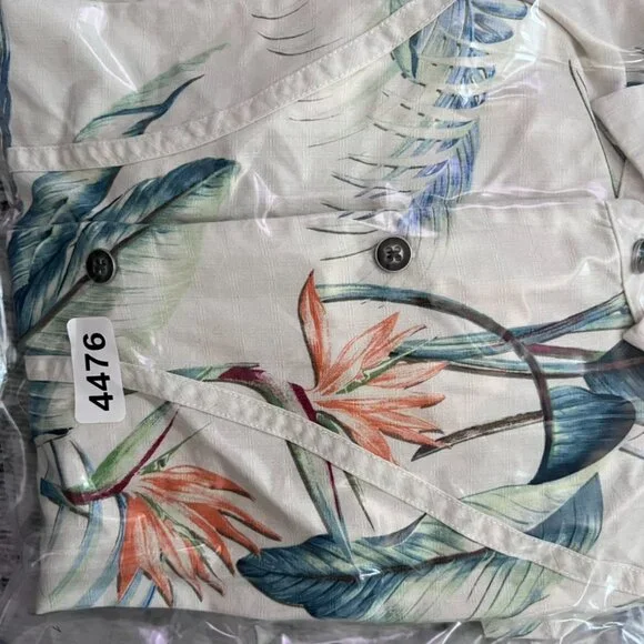 Tommy Bahama Cool, Palm and Collected Tampa Bay Rays Camp Shirt 100% silk